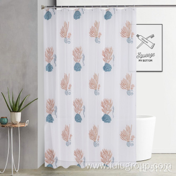 Solid Color PEVA Shower Curtain With 3D Lines